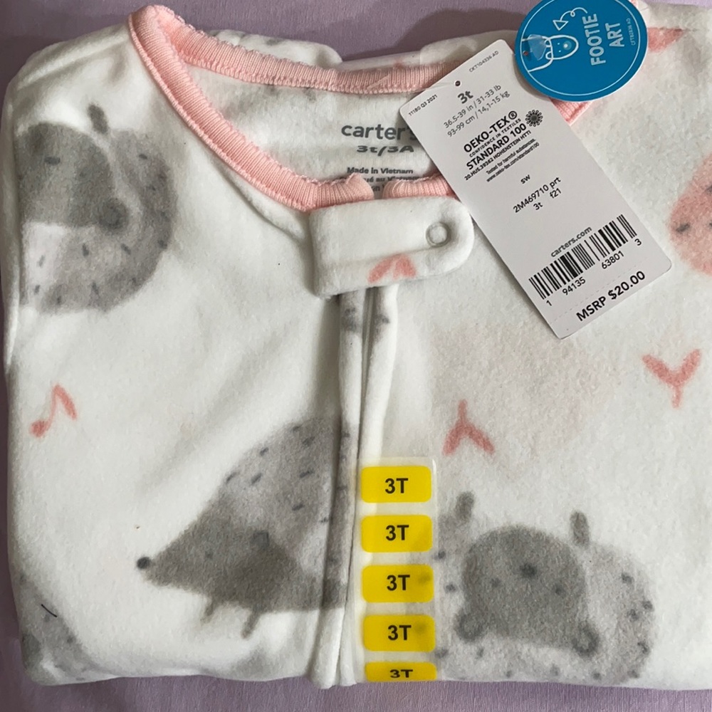 Carters Girl’s fleece sleeper